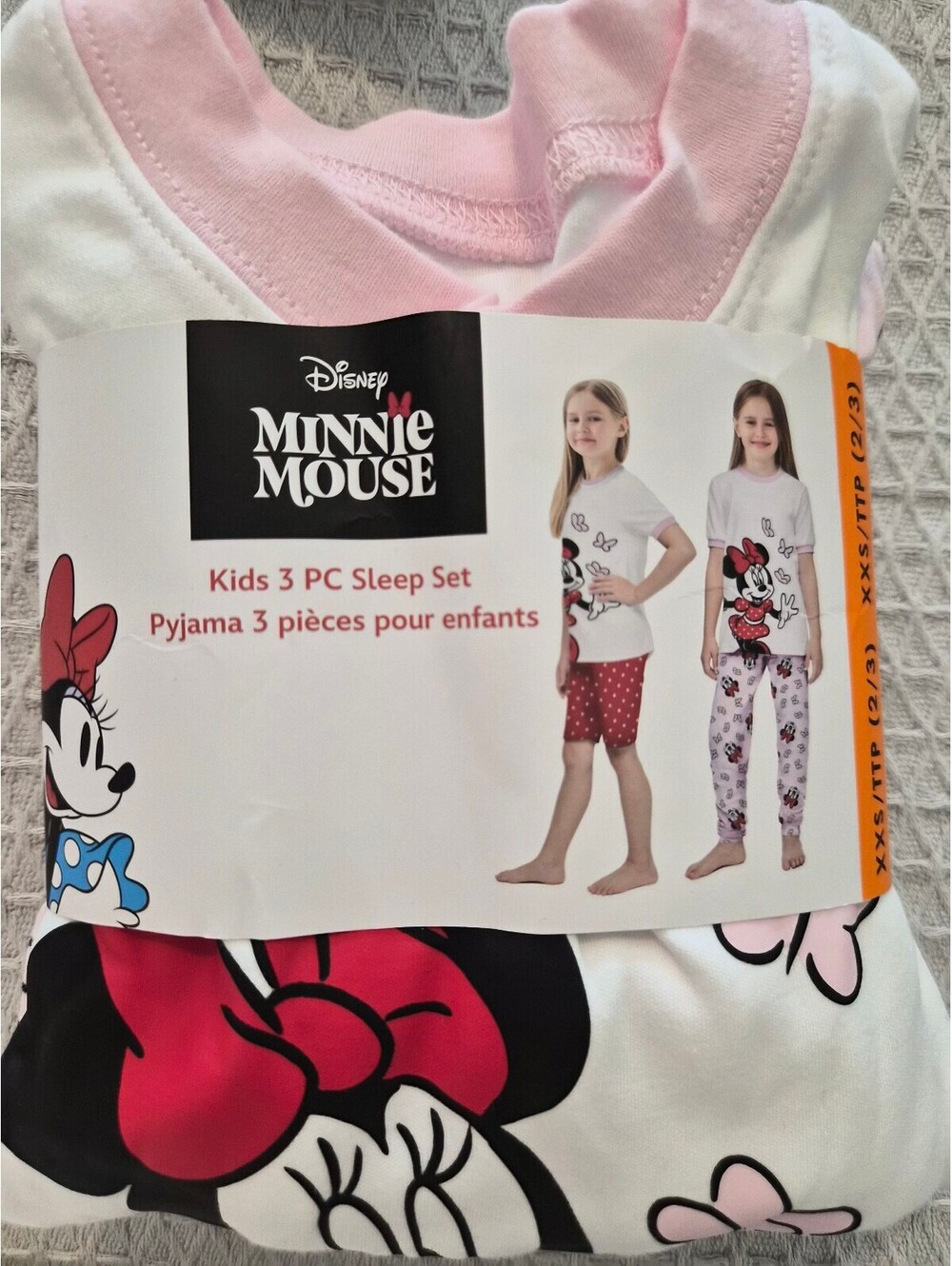 Disney Minnie Mouse Kids 3 PC Sleep Set Pajamas Size XXS (2/3) 0323